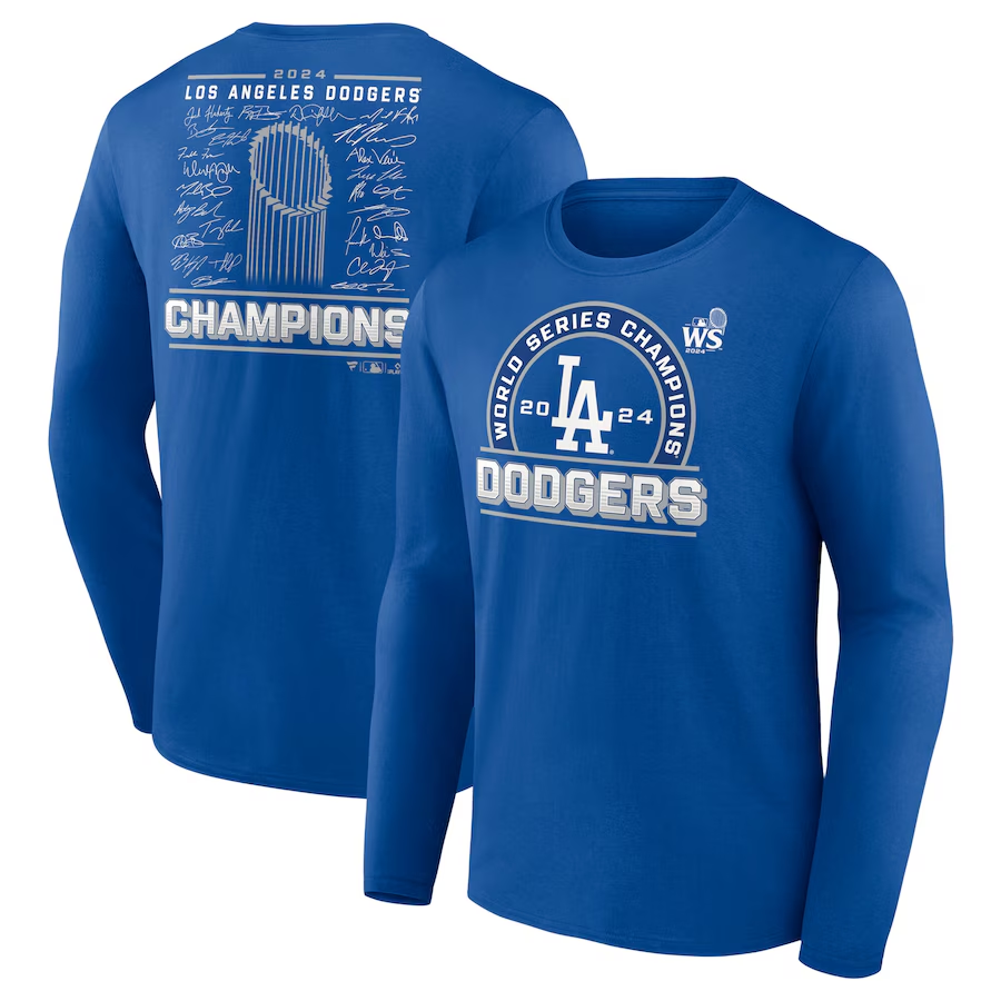 Men Los Angeles Dodgers 2024 MLB World Series Champions blue T shirts style 7